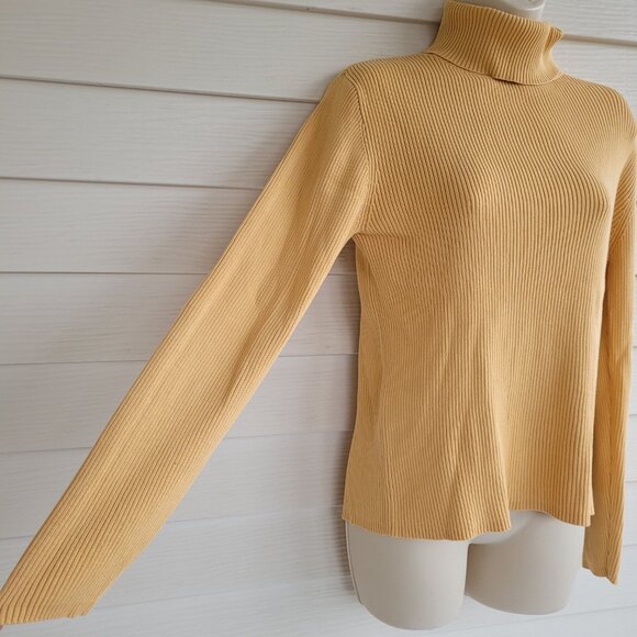 Vintage 90s/Y2K 100% Cotton Pendleton ribbed Turtleneck sweater top - Picture 2 of 6